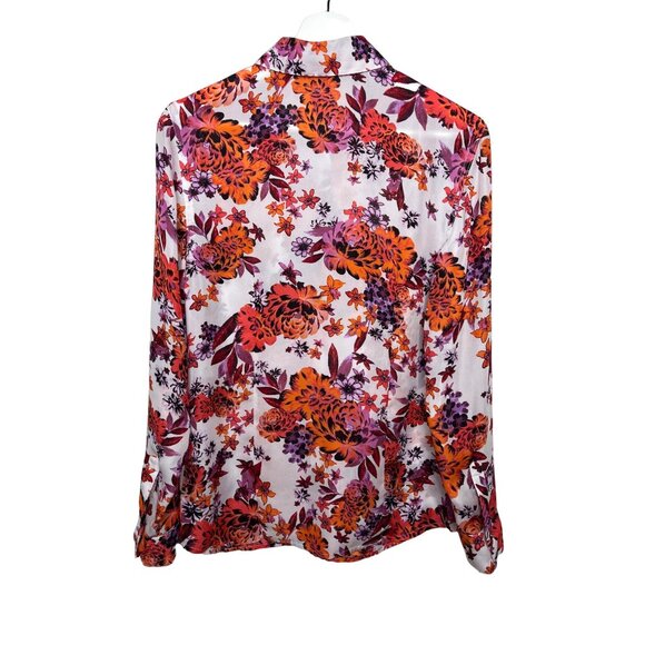 Guess Women’s Small Floral Button Down Blouse - Picture 9 of 12